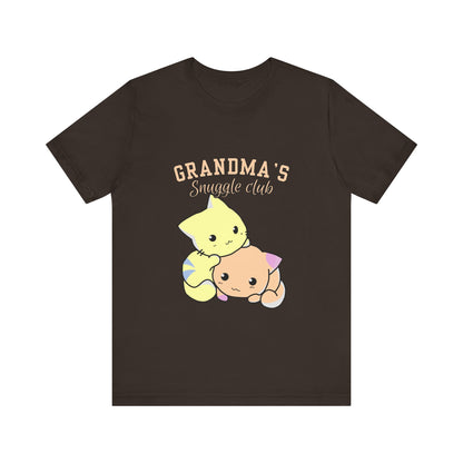 Grandma's Snuggle Club Tee, Cozy Gift for Grandma, Cute Cat Graphic Shirt, Family Gathering Outfit, Birthday Gift for Grandma