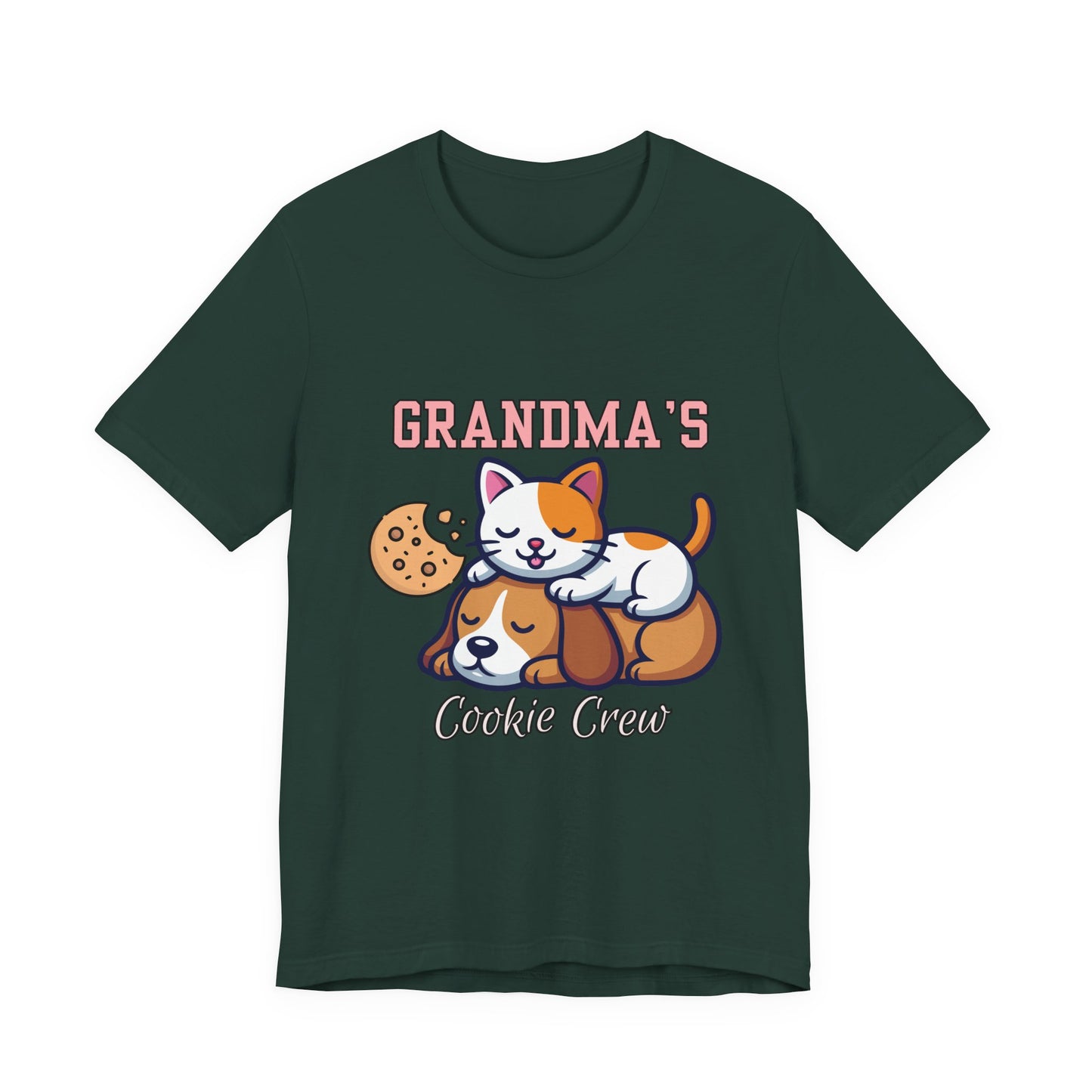 Cute Cat & Dog Grandma's Cookie Crew Tee - Pet Lovers Shirt, Animal Lover Gift, Funny Cat Tee, Family Reunion, Birthday Gift