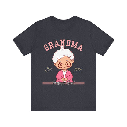 Vintage Grandma Unisex Tee - Perfect for Grandparents Day, Birthday Gift, Family Reunion Shirt, Cute Cartoon Design, Fun Casual Wear