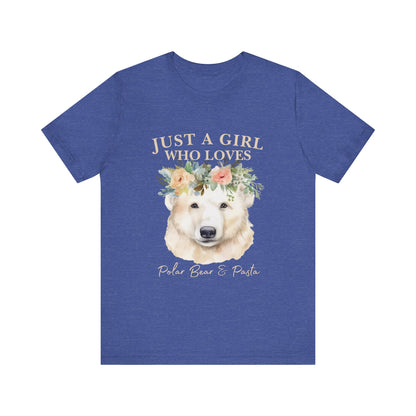 Just a Girl Who Loves Polar Bears Tee, Cute Animal Lover Gift, Nature Tee, Casual Wear, Eco-friendly Shirt, Pet Lover Apparel