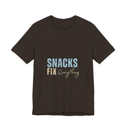 Funny Snack-Themed Unisex Tee, Ideal Gift for Food Lovers, Perfect for Casual Wear, Parties, or Movie Nights