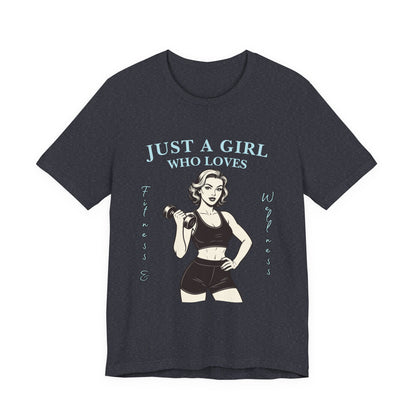 Fitness Lover's Unisex Tee - Perfect for Gym Buffs, Workout, Fitness Enthusiasts, Gift for Her, Casual Wear, Just A Girl Who Loves Fitness