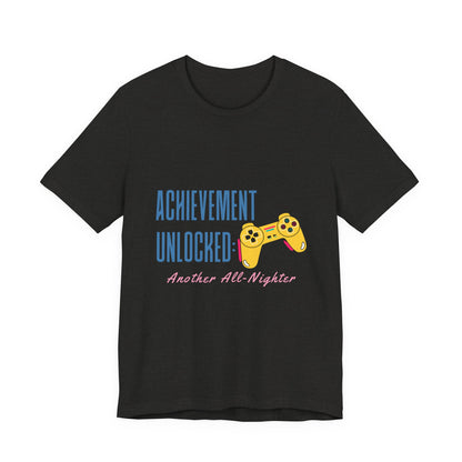 Achievement Unlocked Gamer Tee, Unisex Jersey T-Shirt for Gamers, Perfect for Gaming Nights, Birthday Gift, Casual Wear