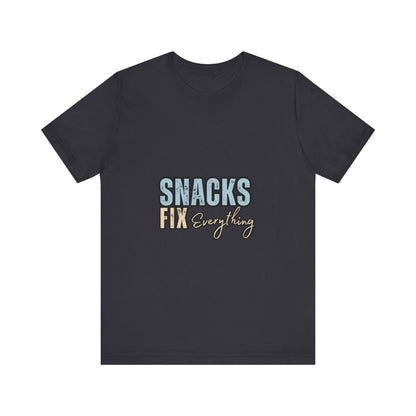 Funny Snack-Themed Unisex Tee, Ideal Gift for Food Lovers, Perfect for Casual Wear, Parties, or Movie Nights