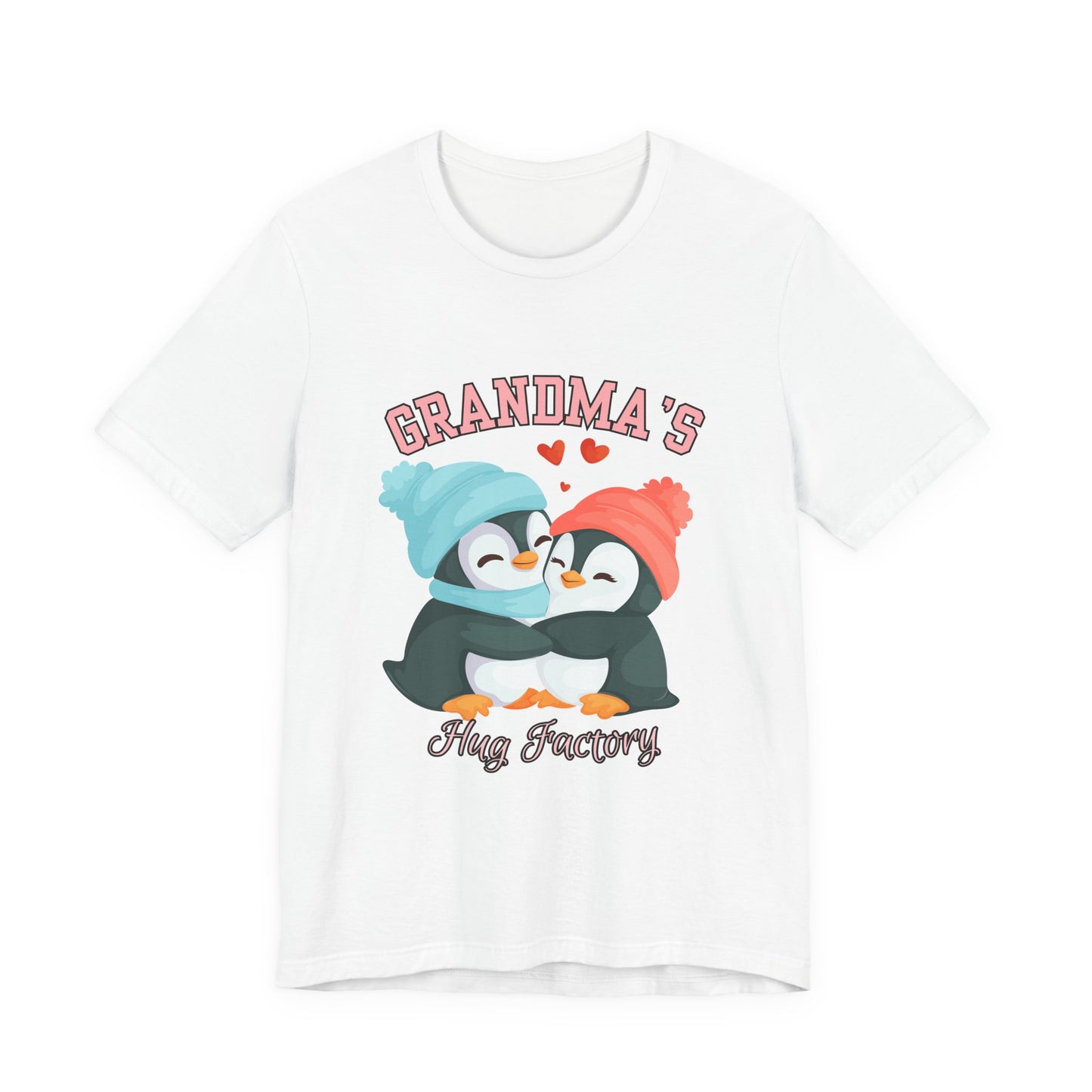 Grandma's Hug Factory T-Shirt, Cute Penguin Tee, Gift for Grandma, Family Reunion Shirt, Mother's Day Gift, Cozy Casual Wear