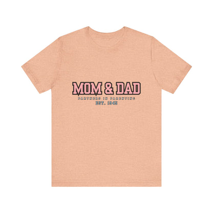 Mom & Dad Partner in Parenting Tee, Family Matching Tee, Parent T-Shirt, Gift for New Parents, Cute Family Shirt, Unisex Graphic Tee