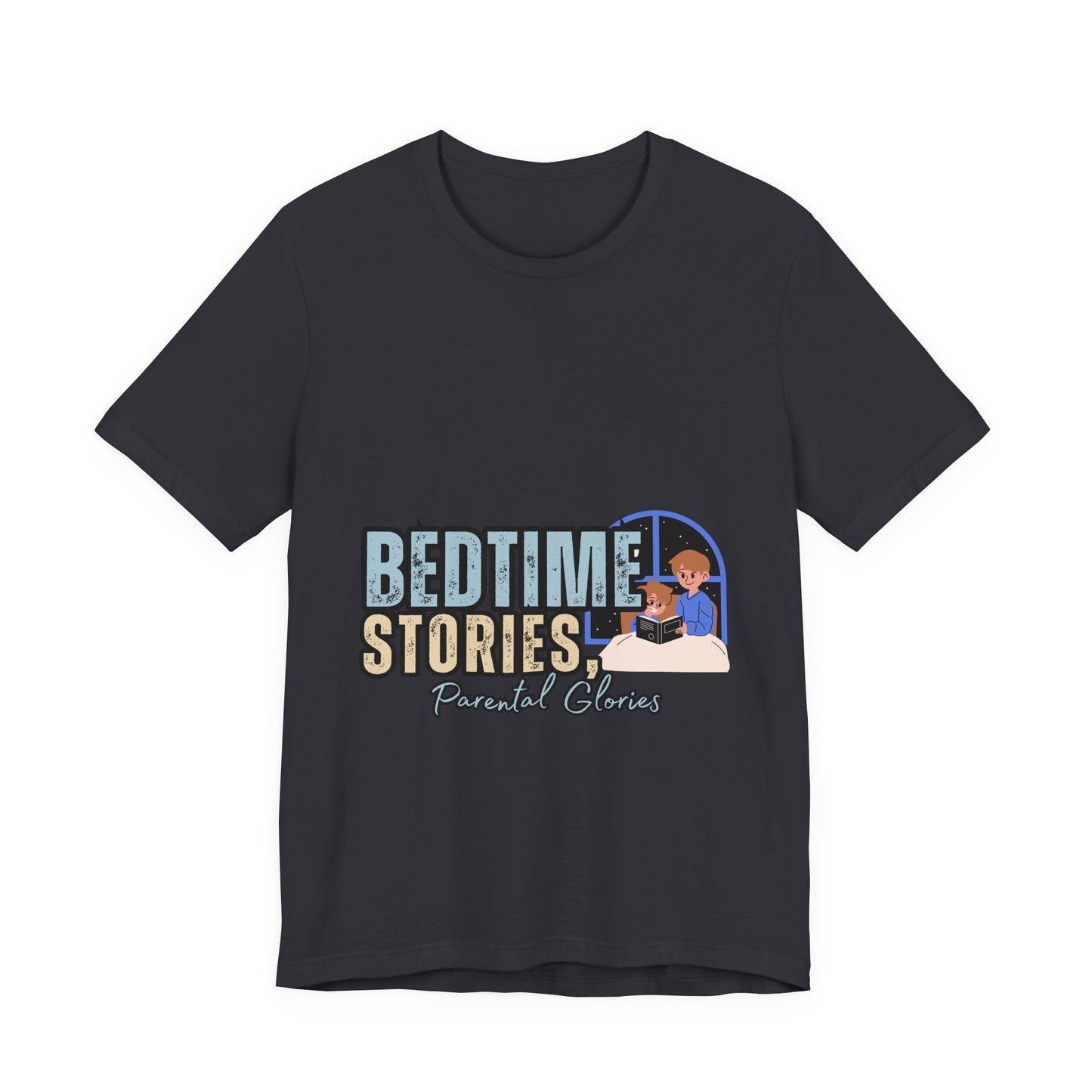 Bedtime Stories Unisex Tee, Cozy Sleep Shirt, Gift for Parents, Family Storytime T-shirt, Book Lovers Apparel