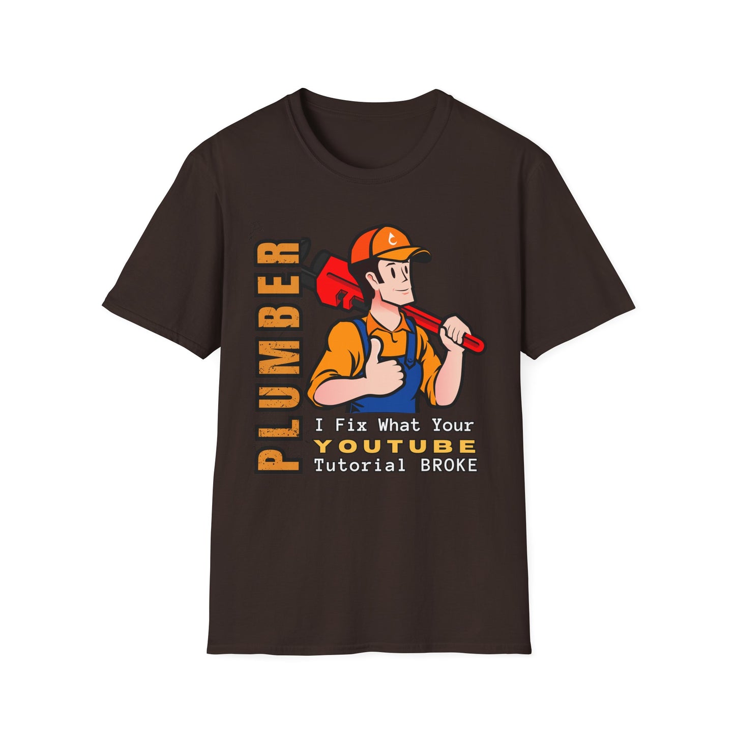 Plumber Fix Things T-Shirt, Casual Gift for Dads, Funny Work Top,, Unisex Softstyle Shirt, Plumbing Gift Idea