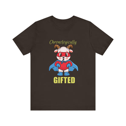 Chronologically Gifted Superhero Tee, Fun T-Shirt for Kids, Birthday Gift, Unisex Short Sleeve, Comfortable Casual Wear, Cute Pet [...]