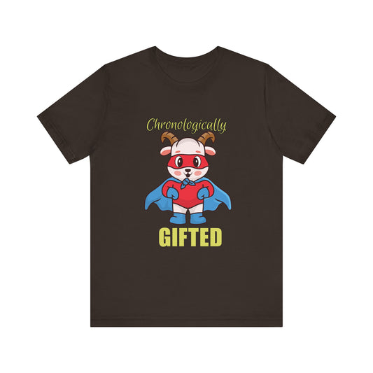 Chronologically Gifted Superhero Tee, Fun T-Shirt for Kids, Birthday Gift, Unisex Short Sleeve, Comfortable Casual Wear, Cute Pet [...]