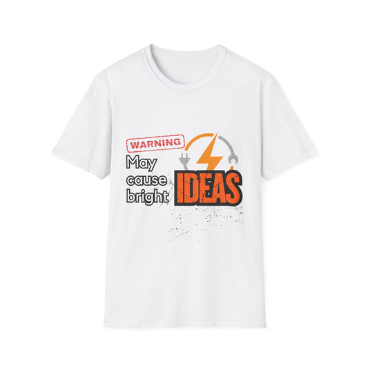 Electrian Warning T-Shirt - May Cause Bright Ideas, Funny Tee, Gift for Creatives, Unisex Apparel, Ideal for Birthdays