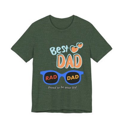 Best Dad Jersey Tee, Unisex T-Shirt, Father's Day Gift, Dad Humor Tee, Sunglasses Design Shirt, Proud to be Your Kid