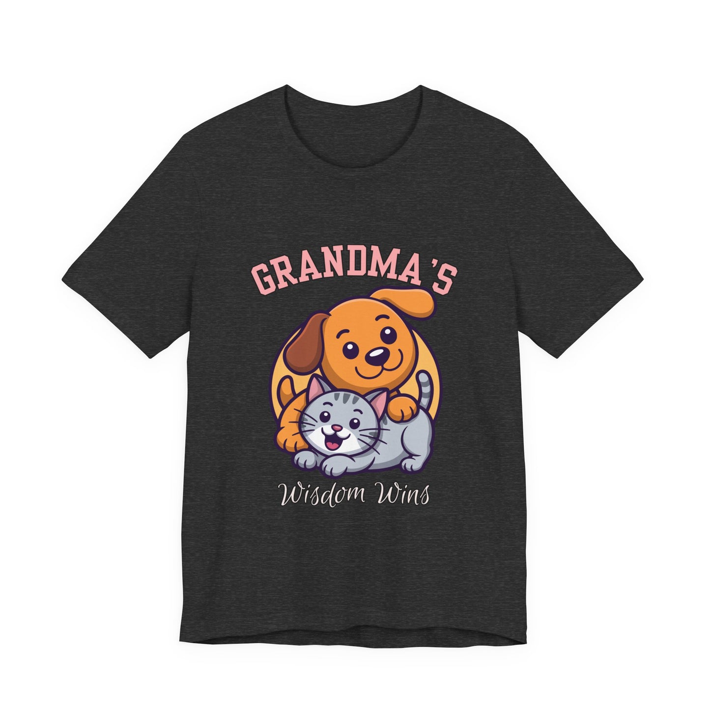 Grandma's Pet Love Tee - Cute Cat and Dog Design, Perfect Gift for Grandparents, Animal Lovers, Birthday, Family Gatherings, Casual Wear