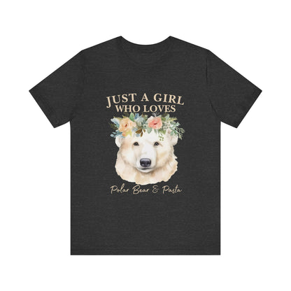 Just a Girl Who Loves Polar Bears Tee, Cute Animal Lover Gift, Nature Tee, Casual Wear, Eco-friendly Shirt, Pet Lover Apparel