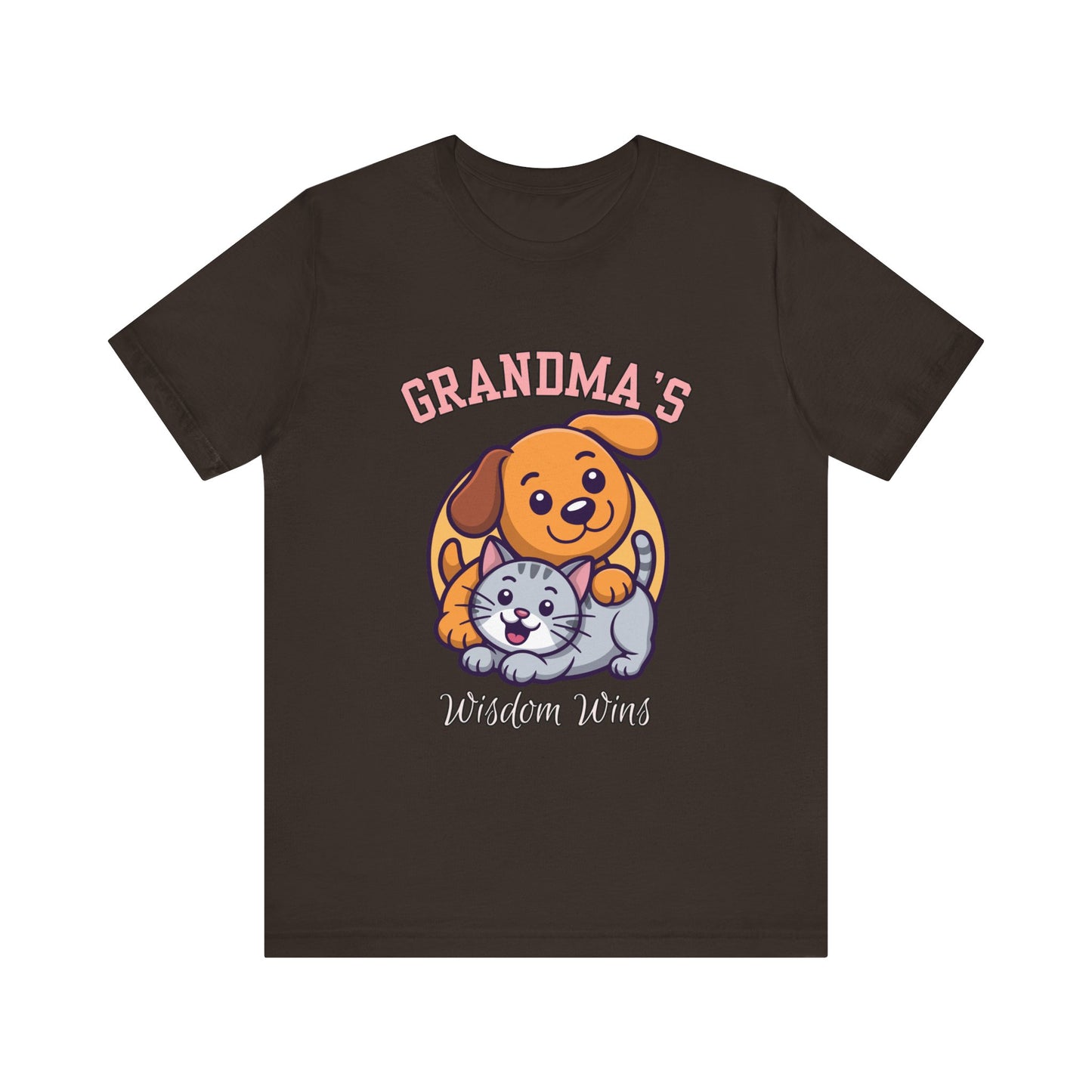 Grandma's Pet Love Tee - Cute Cat and Dog Design, Perfect Gift for Grandparents, Animal Lovers, Birthday, Family Gatherings, Casual Wear