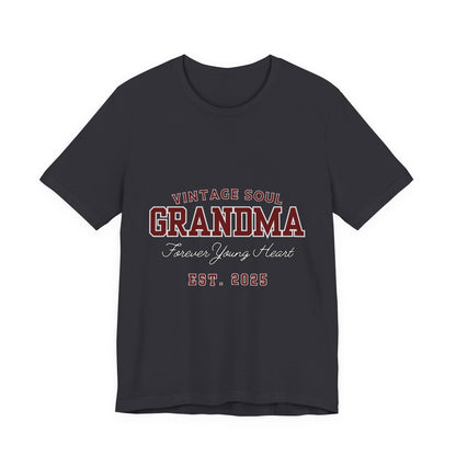 Vintage Soul Grandma Tee - Forever Young Heart, Birthday Gift, Family Reunion, Mothers Day Gift, Cute Grandma Shirt