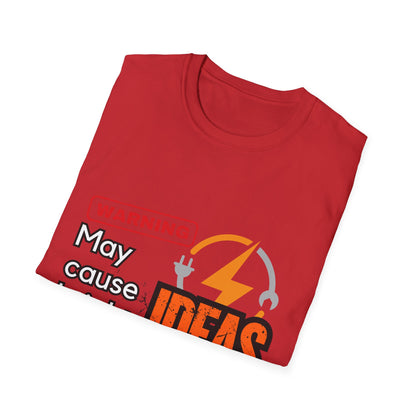 Electrian Warning T-Shirt - May Cause Bright Ideas, Funny Tee, Gift for Creatives, Unisex Apparel, Ideal for Birthdays