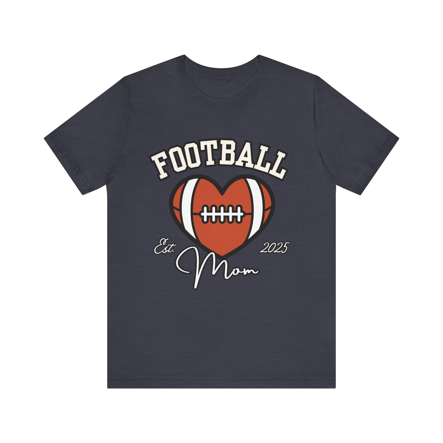 Football Heart Mom Tee, Gift for Sports Moms, Unisex Football Shirt, Casual Daywear, Game Day Outfit, Football Fan Gift
