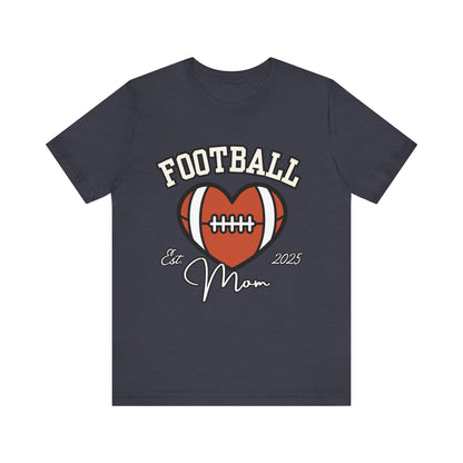 Football Heart Mom Tee, Gift for Sports Moms, Unisex Football Shirt, Casual Daywear, Game Day Outfit, Football Fan Gift