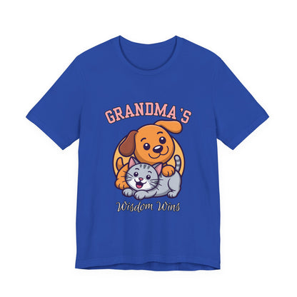 Grandma's Pet Love Tee - Cute Cat and Dog Design, Perfect Gift for Grandparents, Animal Lovers, Birthday, Family Gatherings, Casual Wear