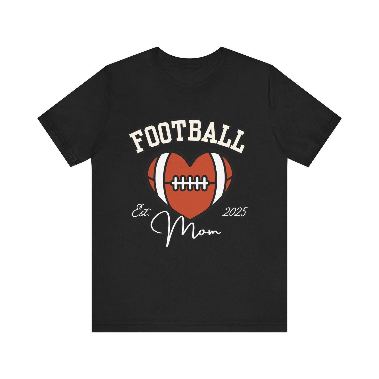 Football Heart Mom Tee, Gift for Sports Moms, Unisex Football Shirt, Casual Daywear, Game Day Outfit, Football Fan Gift