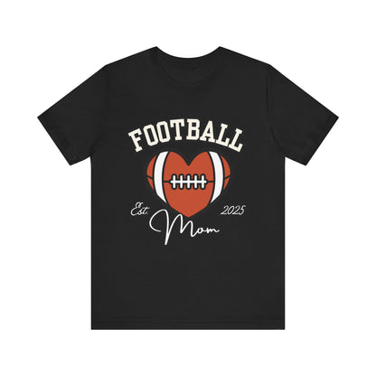 Football Heart Mom Tee, Gift for Sports Moms, Unisex Football Shirt, Casual Daywear, Game Day Outfit, Football Fan Gift