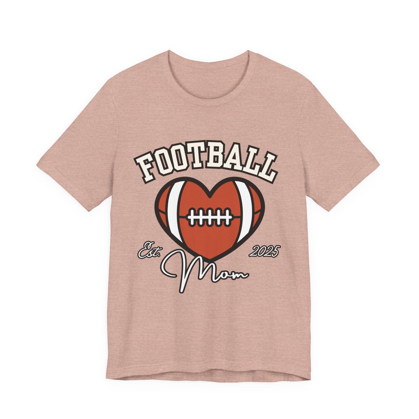 Football Heart Mom Tee, Gift for Sports Moms, Unisex Football Shirt, Casual Daywear, Game Day Outfit, Football Fan Gift