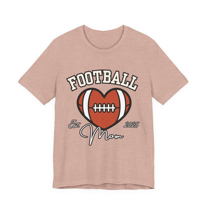 Football Heart Mom Tee, Gift for Sports Moms, Unisex Football Shirt, Casual Daywear, Game Day Outfit, Football Fan Gift