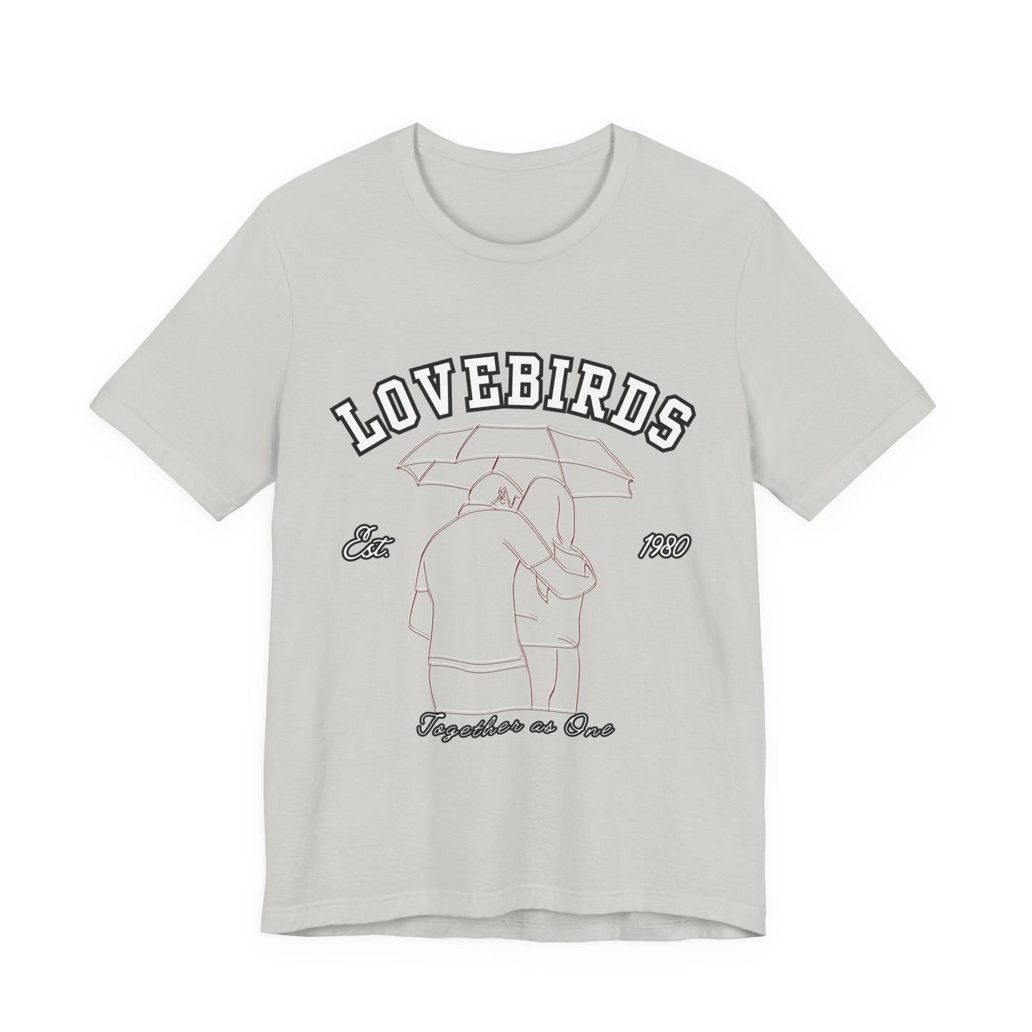 Lovebirds Unisex T-Shirt, Romantic Tee for Couples, Anniversary Gift, Valentine's Day Apparel, Gift for Her/Him, Cute Casual Wear