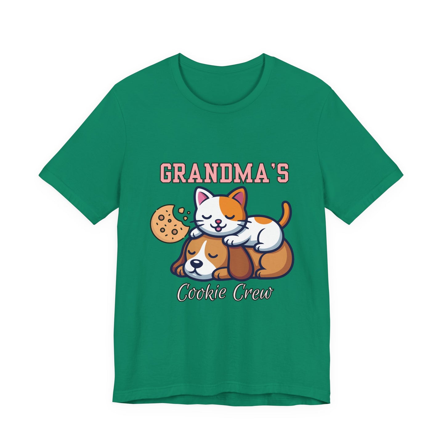 Cute Cat & Dog Grandma's Cookie Crew Tee - Pet Lovers Shirt, Animal Lover Gift, Funny Cat Tee, Family Reunion, Birthday Gift