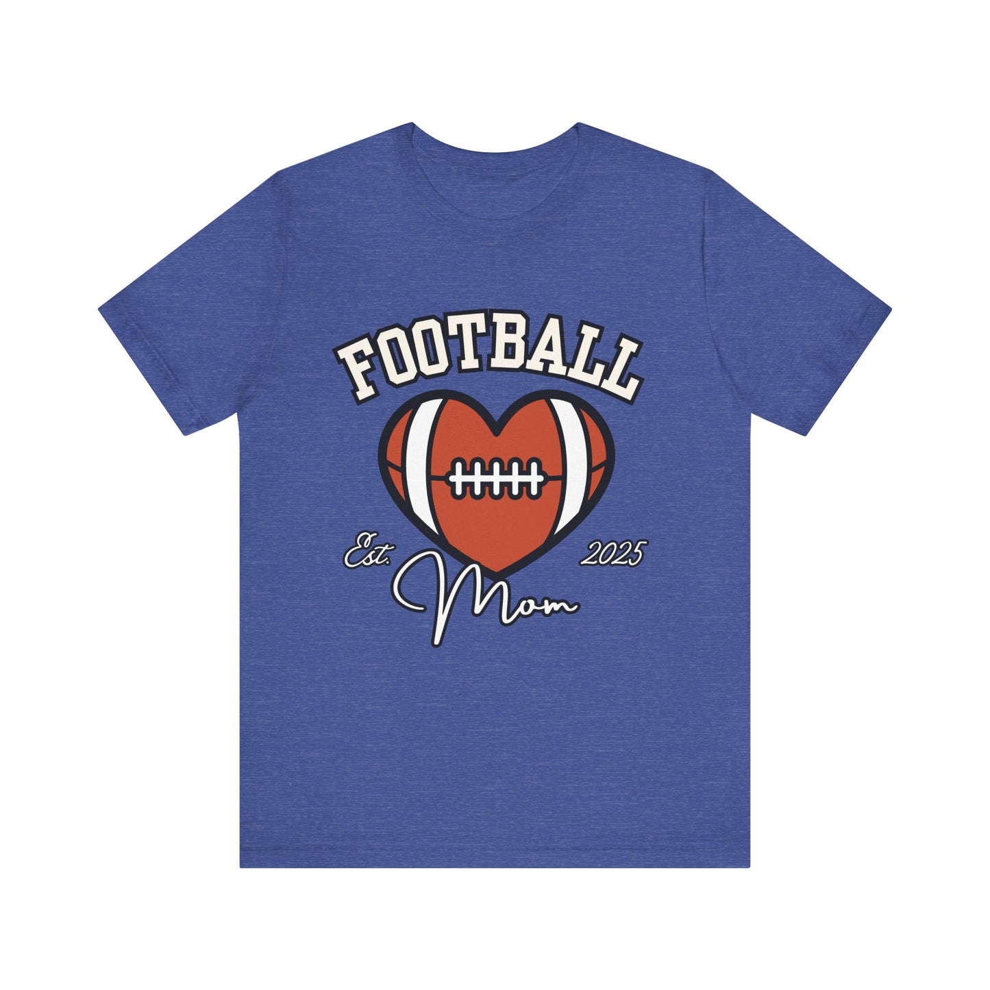 Football Heart Mom Tee, Gift for Sports Moms, Unisex Football Shirt, Casual Daywear, Game Day Outfit, Football Fan Gift