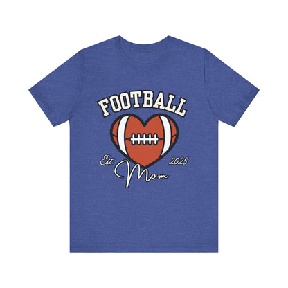 Football Heart Mom Tee, Gift for Sports Moms, Unisex Football Shirt, Casual Daywear, Game Day Outfit, Football Fan Gift