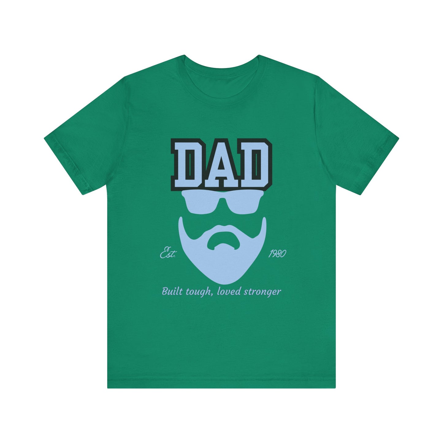 Dad Beard Unisex Jersey Tee - Built Tough, Loved Stronger, Father's Day Gift, Dad Shirt, Cool Dad Tee, Gift for Dads
