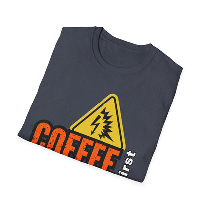 Coffee First Circuits Second Unisex T-Shirt, Funny Gift for Engineers, Electrician Tee, Tech Lover Apparel, Casual Wear, Birthday Gift