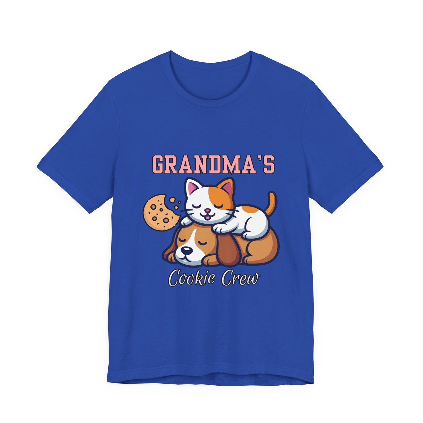 Cute Cat & Dog Grandma's Cookie Crew Tee - Pet Lovers Shirt, Animal Lover Gift, Funny Cat Tee, Family Reunion, Birthday Gift