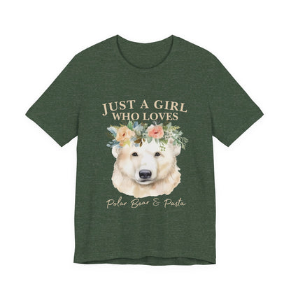 Just a Girl Who Loves Polar Bears Tee, Cute Animal Lover Gift, Nature Tee, Casual Wear, Eco-friendly Shirt, Pet Lover Apparel