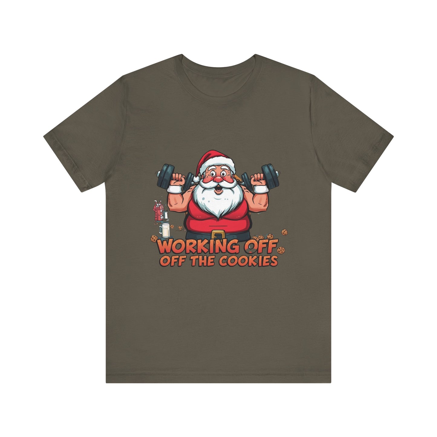Unisex Tee Santa Funny Cookies Design T-Shirt