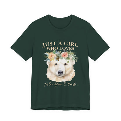 Just a Girl Who Loves Polar Bears Tee, Cute Animal Lover Gift, Nature Tee, Casual Wear, Eco-friendly Shirt, Pet Lover Apparel
