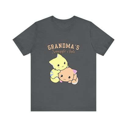 Grandma's Snuggle Club Tee, Cozy Gift for Grandma, Cute Cat Graphic Shirt, Family Gathering Outfit, Birthday Gift for Grandma
