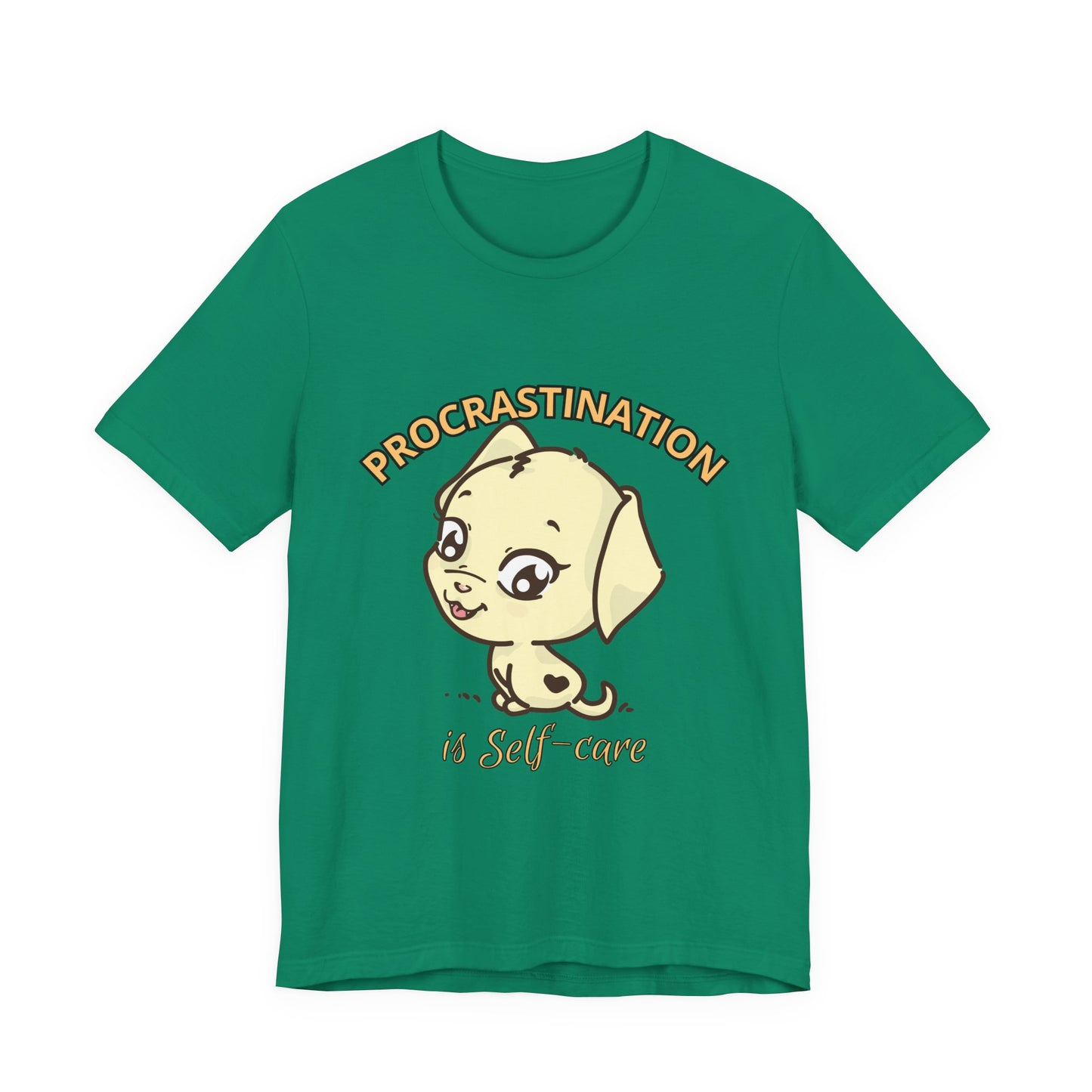 Procrastination is Self-Care Tee, Unisex Fashion T-Shirt, Cute Dog Graphic Tee, Relaxation Gift, Daily Comfort Top