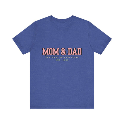 Mom & Dad Partner in Parenting Tee, Family Matching Tee, Parent T-Shirt, Gift for New Parents, Cute Family Shirt, Unisex Graphic Tee