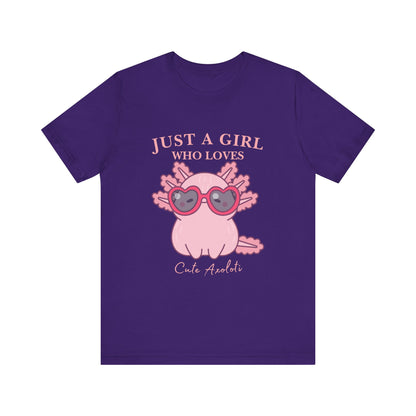 Cute Axolotl Tee for Girls, Just a Girl Who Loves, Unisex Jersey T-Shirt, Animal Lover Gift, Casual Summer Shirt, Adorable Graphic [...]