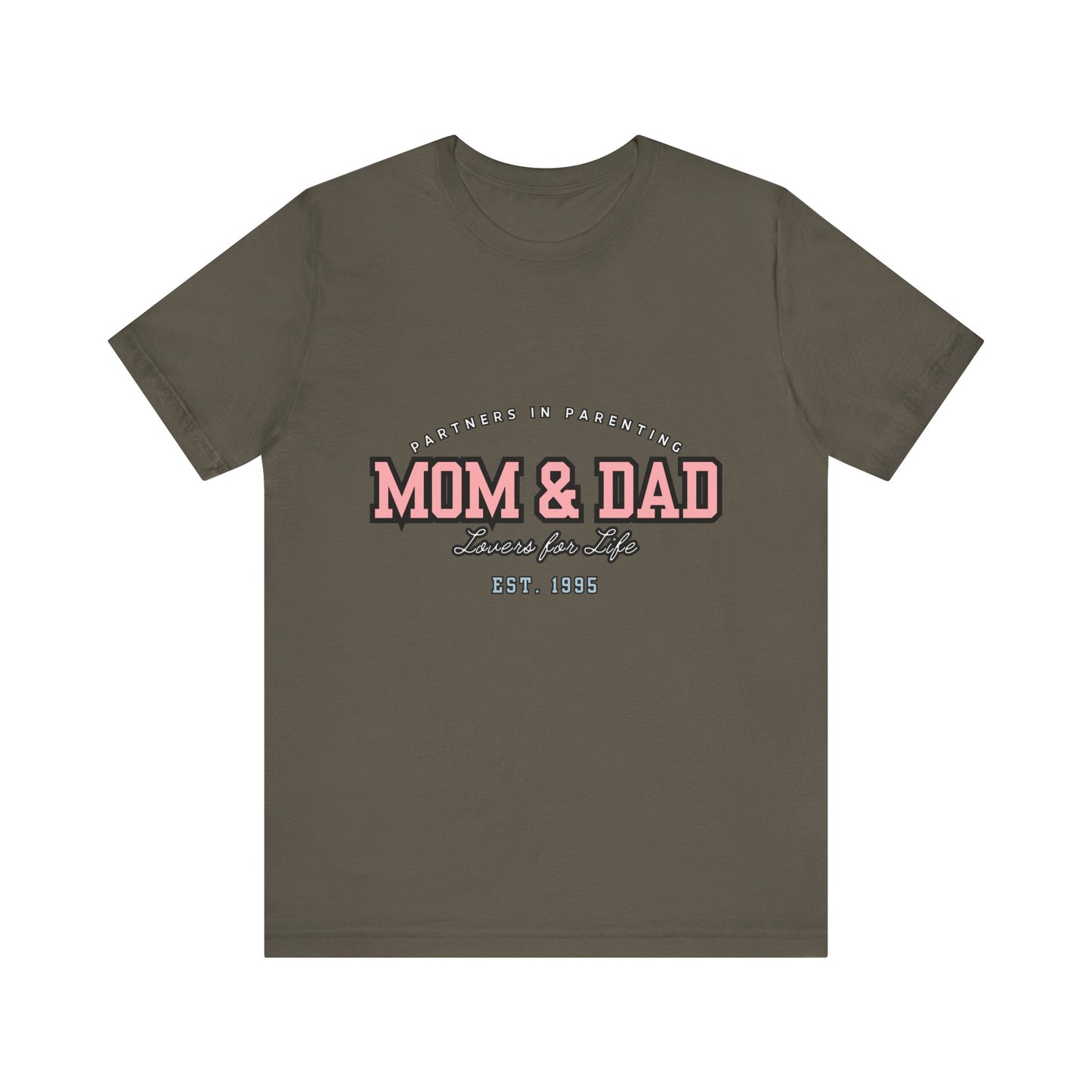 Mom & Dad Unisex Jersey Tee - Perfect for Parenting, Family Gifts, Holidays, Fun, Casual Wear