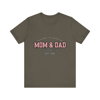 Mom & Dad Unisex Jersey Tee - Perfect for Parenting, Family Gifts, Holidays, Fun, Casual Wear