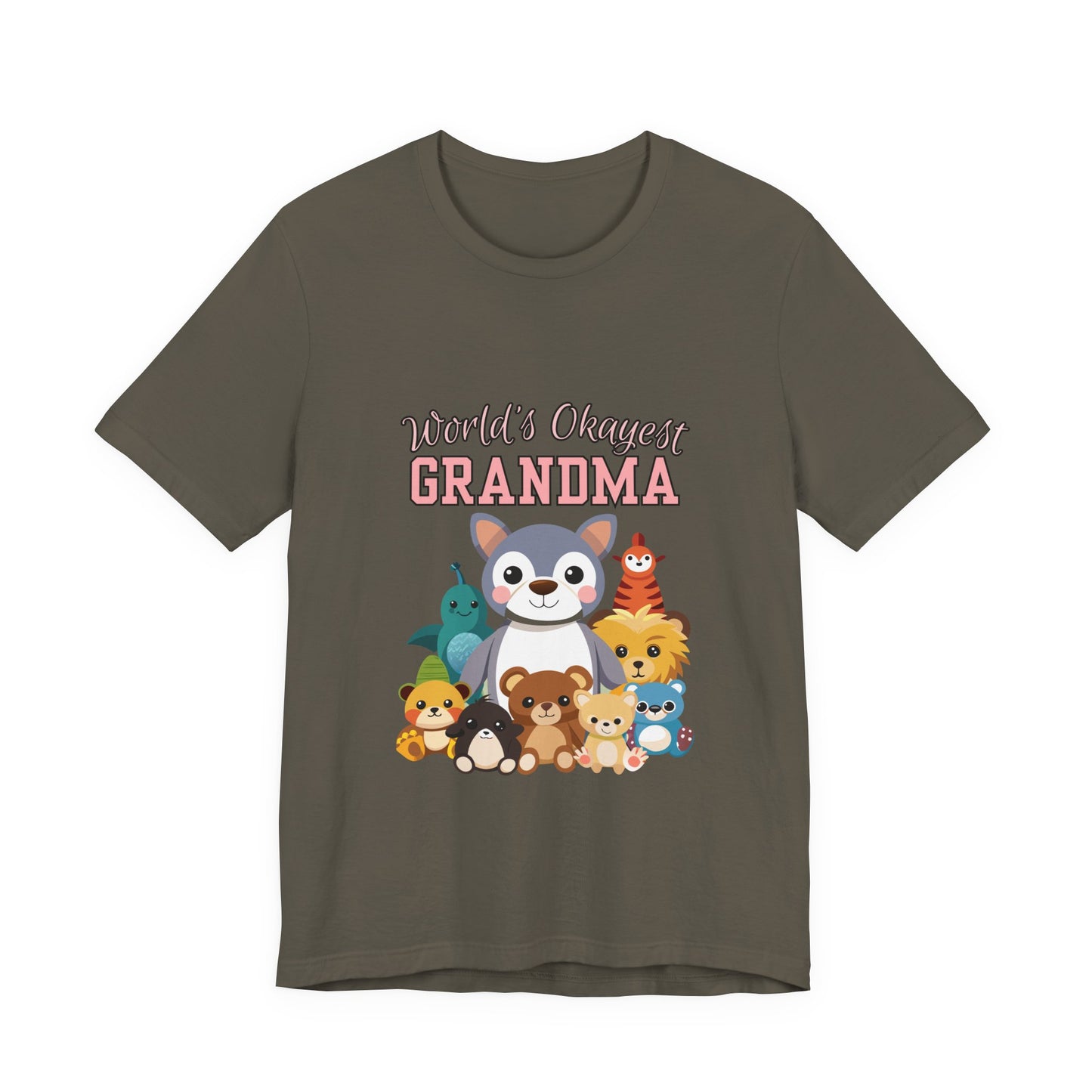World's Okayest Grandma Tee, Cute Grandma Shirt, Animal Lover Gift, Funny Gift for Grandparents, Mother's Day Gift
