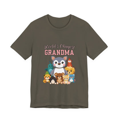World's Okayest Grandma Tee, Cute Grandma Shirt, Animal Lover Gift, Funny Gift for Grandparents, Mother's Day Gift