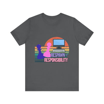 Retro Gaming Tee - Respawn Responsibility T-Shirt for Gamers, Unisex Short Sleeve Jersey, Fun Gift for Birthdays, Holidays, Casual [...]