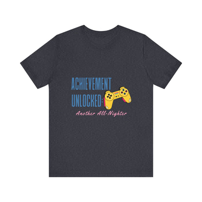 Achievement Unlocked Gamer Tee, Unisex Jersey T-Shirt for Gamers, Perfect for Gaming Nights, Birthday Gift, Casual Wear