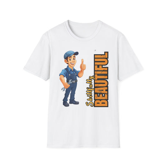 Plumber T-Shirt with Skillfully Beautiful Design, Funny Work T-Shirt, Great for Mechanics, Birthdays, or Casual Wear