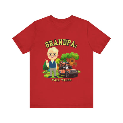 Grandpa Tall Tales Tee, Funny Grandpa Shirt, Gift for Grandpa, Family Gathering Outfit, Dad Humor T-shirt, Unisex Casual Tee